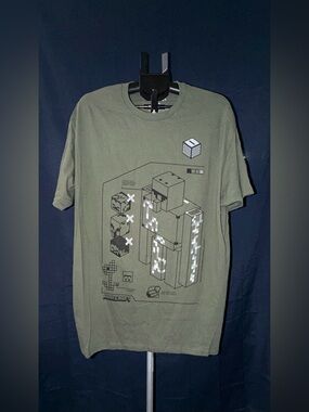 Minecraft Graphic Tee Iron Golem Design Size 2XL Green